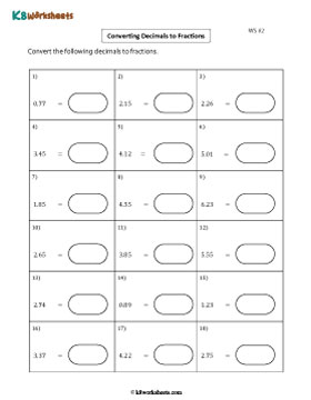 Converting Decimals to Fractions | Moderate 2