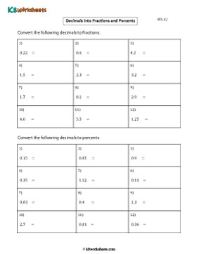 Converting Decimals to Fractions and Percents 2