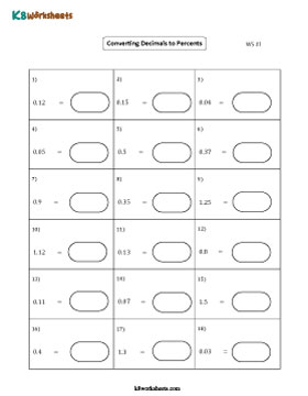 Converting Decimals to Percents 1