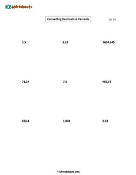 Converting Decimals to Percents 4