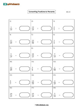 Converting Fractions to Percents 1