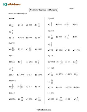 Converting between Fractions, Decimals, and Percents | MCQ 2