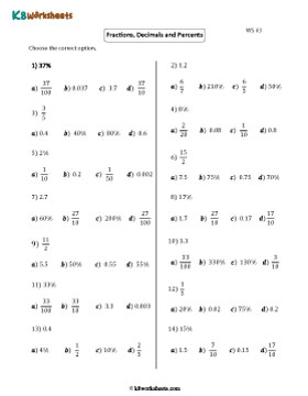 Converting between Fractions, Decimals, and Percents | MCQ 3