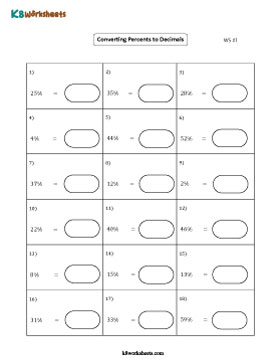 Converting Percents to Decimals 1