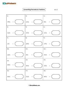 Converting Percents to Fractions 1