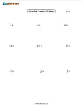 Converting Percents to Fractions 4