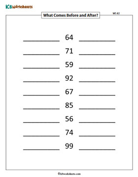 Writing Numbers Before and After | Up to 100 - 2