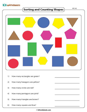 Sorting by Shapes and Colors and Counting 3