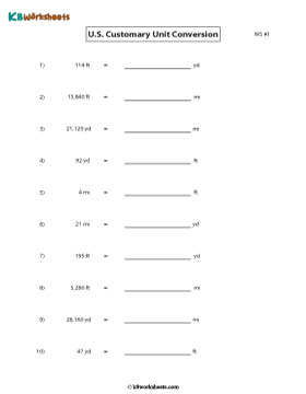 Converting between Feet, Yards, and Miles 1