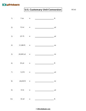 Converting between Feet, Yards, and Miles 3