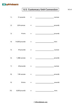 Converting between Ounces, Pounds, and Tons 1