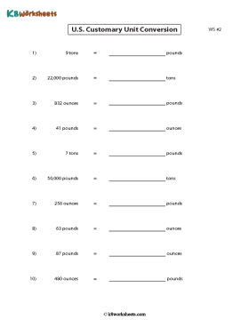 Converting between Ounces, Pounds, and Tons 2