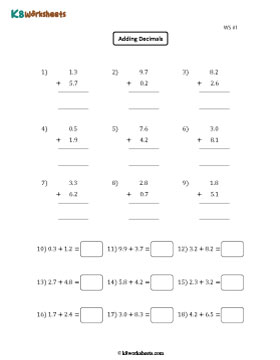 Adding Tenths | Vertical and Horizontal 1