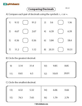 Identifying Greatest or Smallest Decimal 1