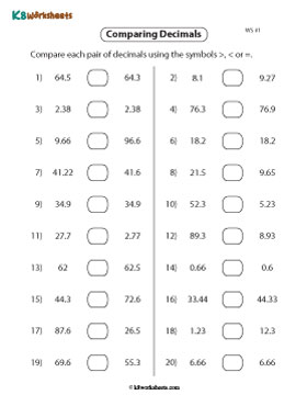 Comparing Decimals | Standard 1