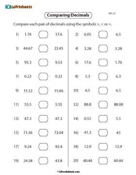 Comparing Decimals | Standard 2