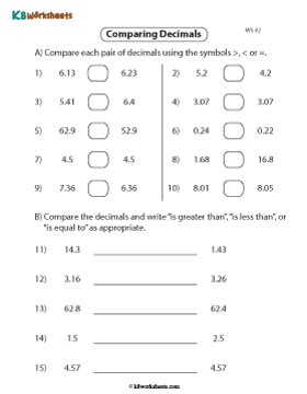 Comparing Decimals Using Symbols and Words 2