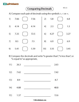 Comparing Decimals Using Symbols and Words 3