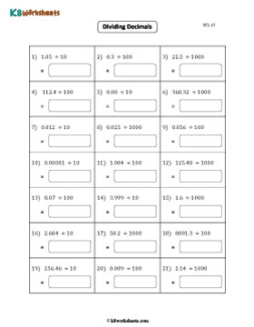 Divide by 10,100,and 1000 | Horizontal 1