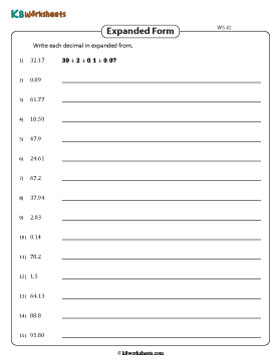 Writing in Expanded Form | Up to 2 Decimal Places 2