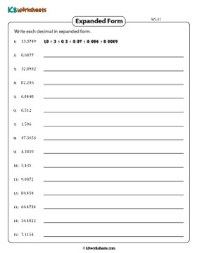 Writing in Expanded Form | Up to 4 Decimal Places 1