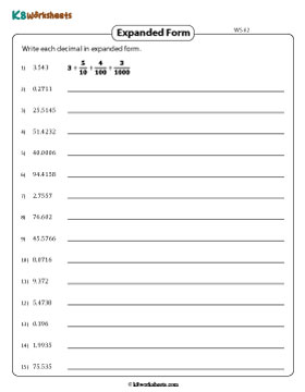 Writing in Expanded Form | Up to 4 Decimal Places 2