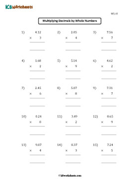 Multiplying Hundredths by 1-digit Whole Numbers 1