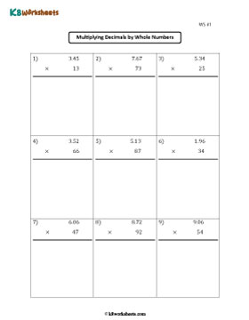 Multiplying Hundredths by 2-digit Whole Numbers 1