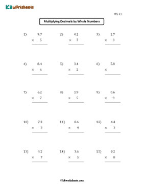 Multiplying Tenths by 1-digit Whole Numbers 3