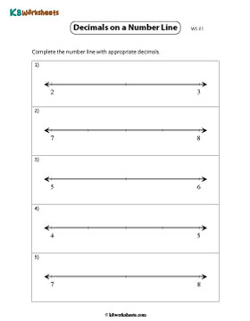 Completing the Number Line | Hundredths 1