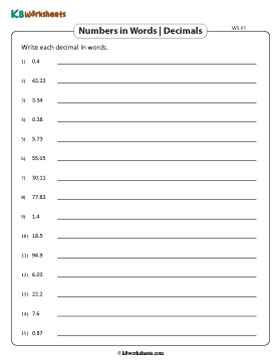 Decimals to Words | Up to 2 Decimal Places 1