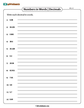 Decimals to Words | Up to 3 Decimal Places 1