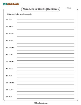 Decimals to Words | Up to 3 Decimal Places 2