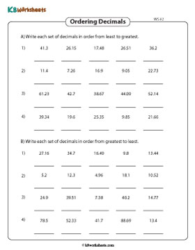 Ordering Decimals up to Hundredths 2