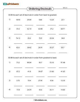 Ordering Decimals up to Hundredths 3