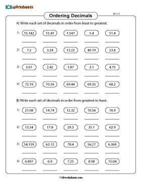 Ordering Decimals up to Thousandths 1