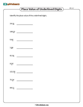 Place Value of the Underlined Digits | Up to 2 Decimal Places 2