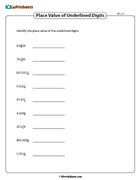 Place Value of the Underlined Digits | Up to 4 Decimal Places 2