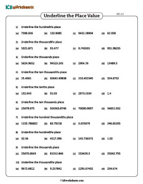 Place Value of the Underlined Digits | Revision 2