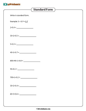 Writing in Standard Form | Tenths