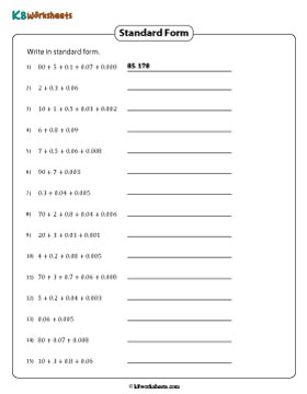 Writing in Standard Form | Up to 3 Decimal Places