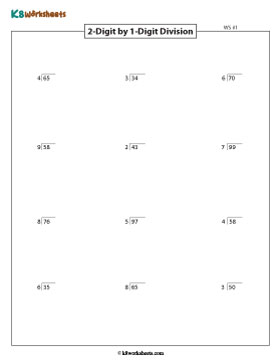 Dividing 2-digit by 1-digit Numbers | With Remainders 1