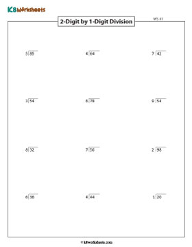 Dividing 2-digit by 1-digit Numbers | Without Remainders 1