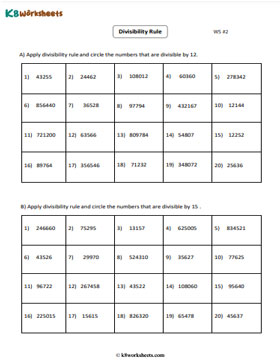 Divisibility Tests for 12 and 15 - 2