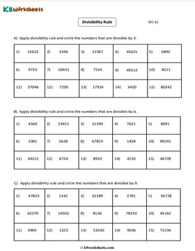 Divisibility Tests for 3, 6, and 9 - 2