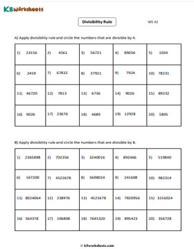 Divisibility Tests for 4 and 8 - 2