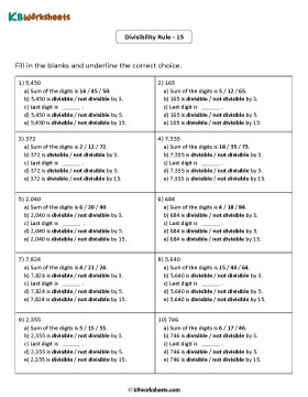 Divisibility Rule Check for 15 | 3 or 4-digit