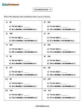 Determining Numbers Divisible by 5 | Up to 3 Digits