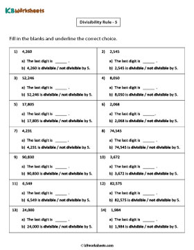 Determining Numbers Divisible by 5 | Multi-digit Numbers