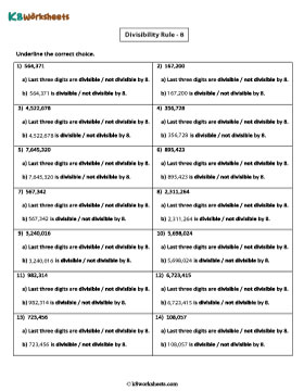 Divisibility Rule Check for 8 | 6 or 7-digit